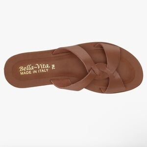 Bella-Vita Tan Leather Slides